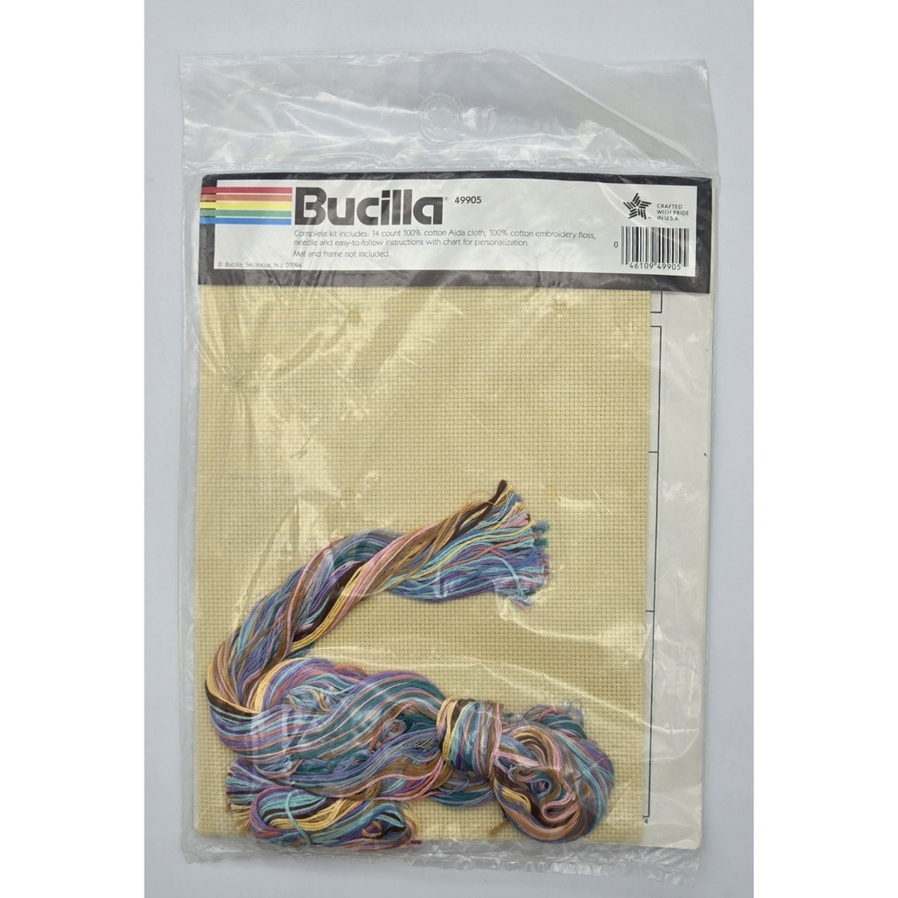 Bucilla Counted Cross Stitch Kit 49905 Vintage Bunny Sampler Birth Announcement - Picture 3 of 7